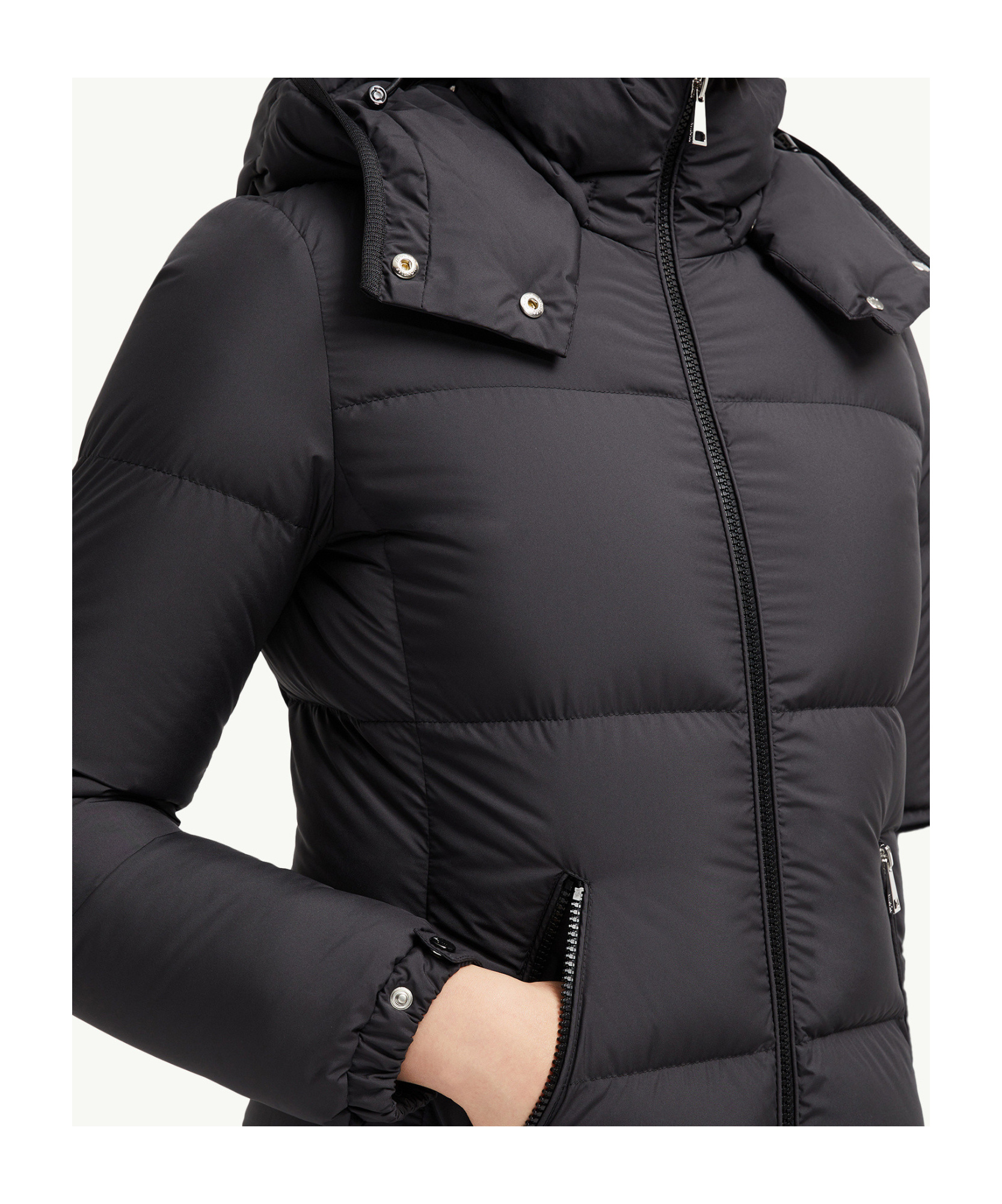 Moncler Fourmines Hooded Short Down Jacket In Black