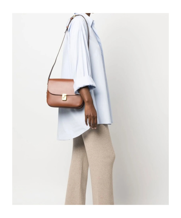 Soeur Flip Shoulder Bag In Brown