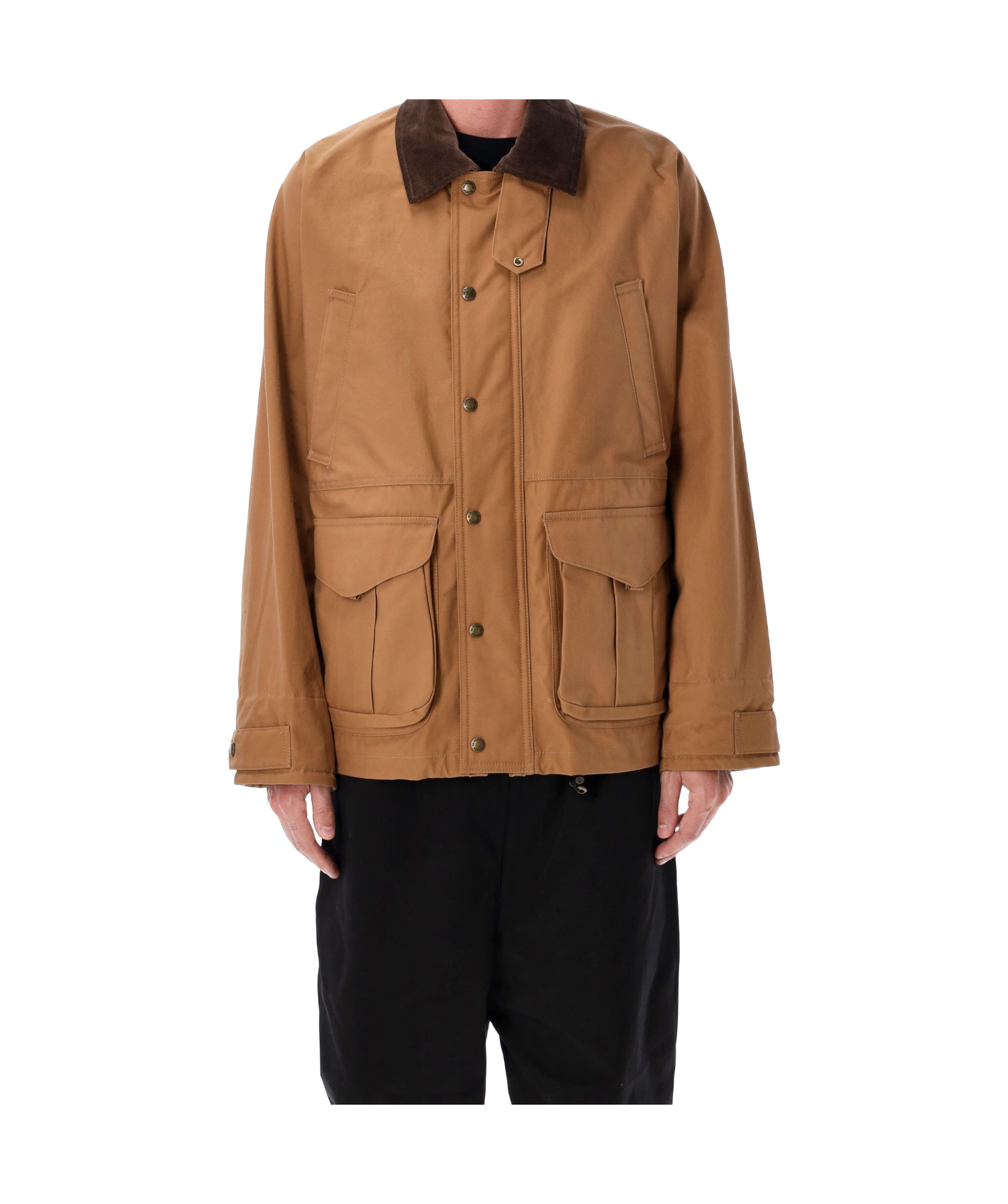Junya Watanabe Corduroy-collar Flap-pocket Jacket In Brown
