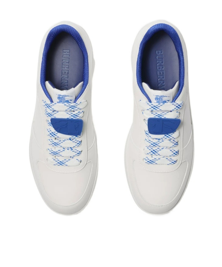 Burberry Terrace Leather Sneakers In White
