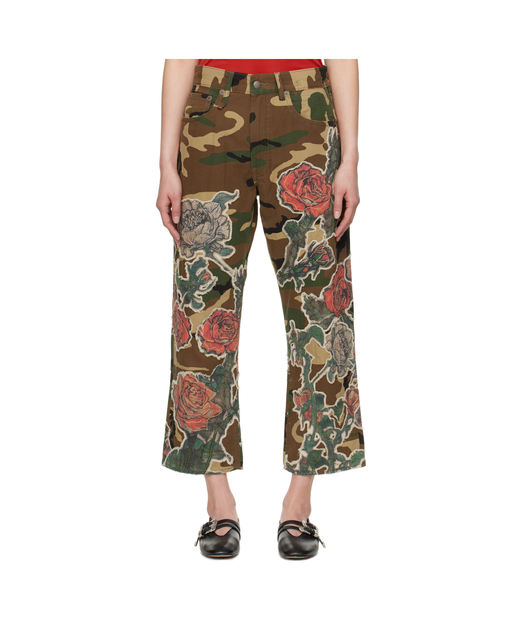 R13 Camo Patchwork Utility Pants In Khaki