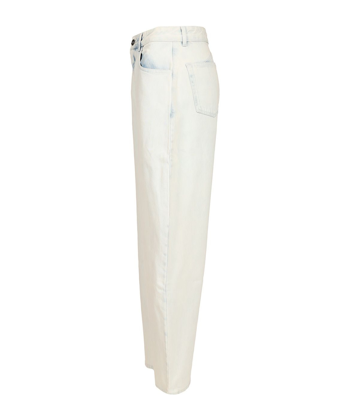 Alaïa Rounded Jeans Light Blue In White