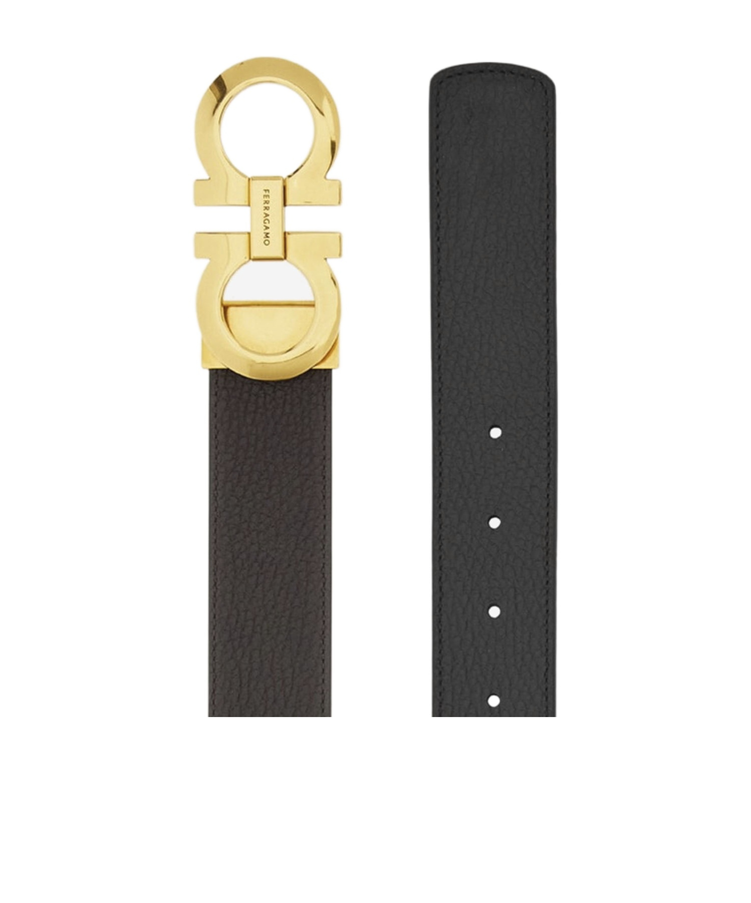 Ferragamo Dark Brown Gancini Buckle Belt