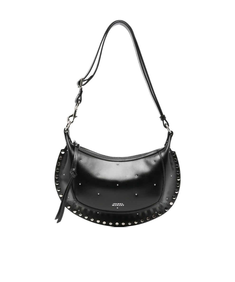 Isabel Marant Oskan Moon Leather Shoulder Bag In Black