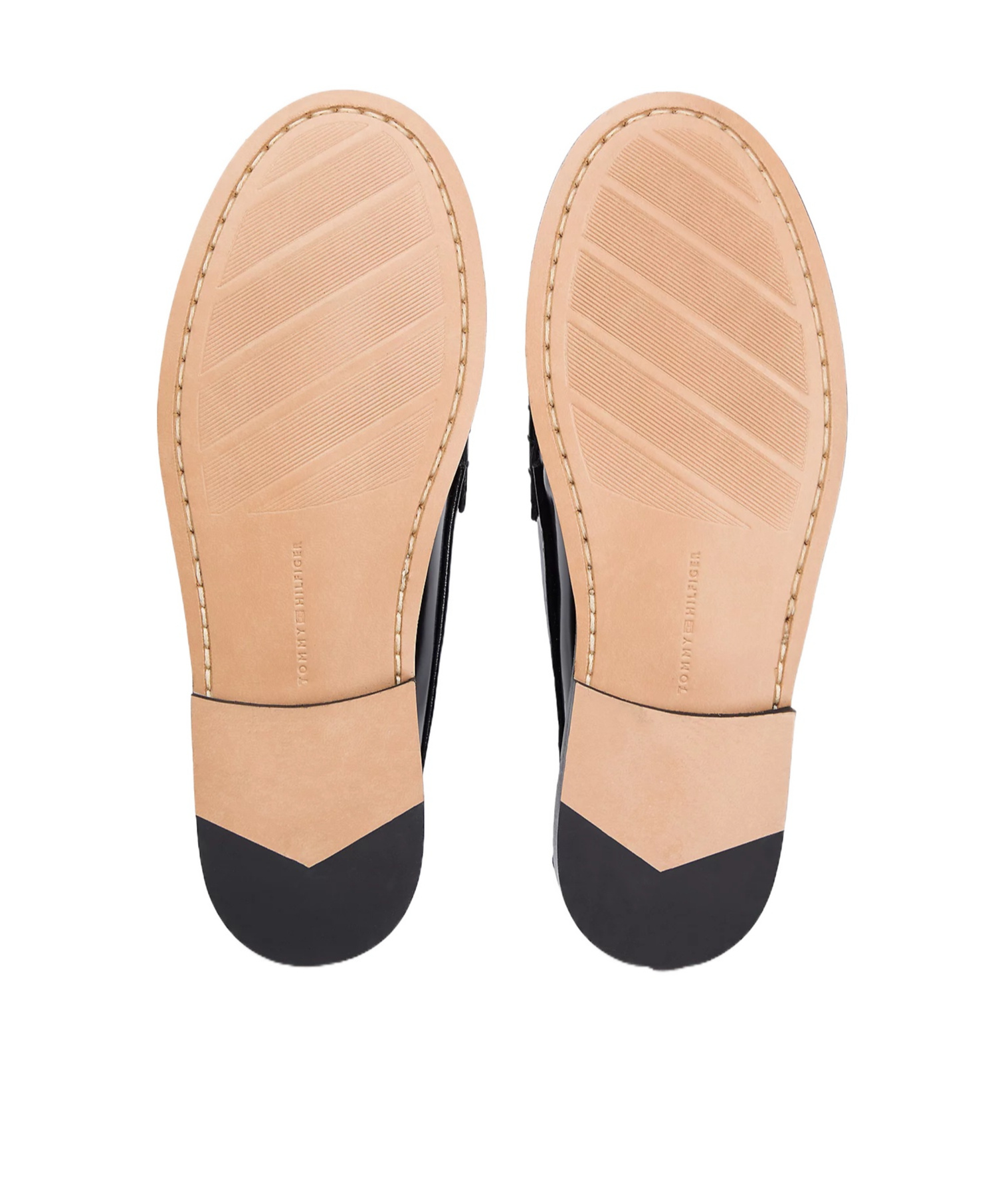 Tommy Hilfiger Patent Leather Cushioned Loafers In Black