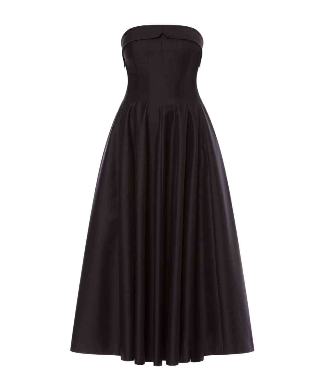 Alberta Ferretti Shoulder-baring Dress With Fitted Bodice And Flared Skirt In Black