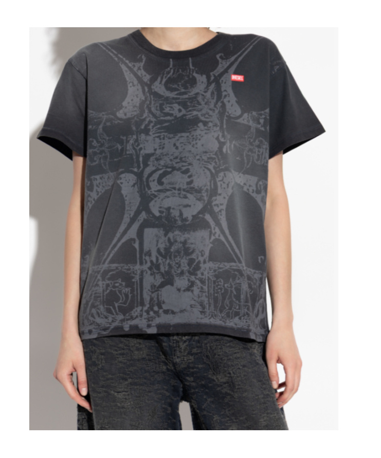 Diesel T-marey-r2 Graphic-print T-shirt In Black