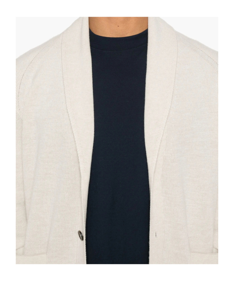 Brioni Ribbed Texture Shawl Collar Front Pockets