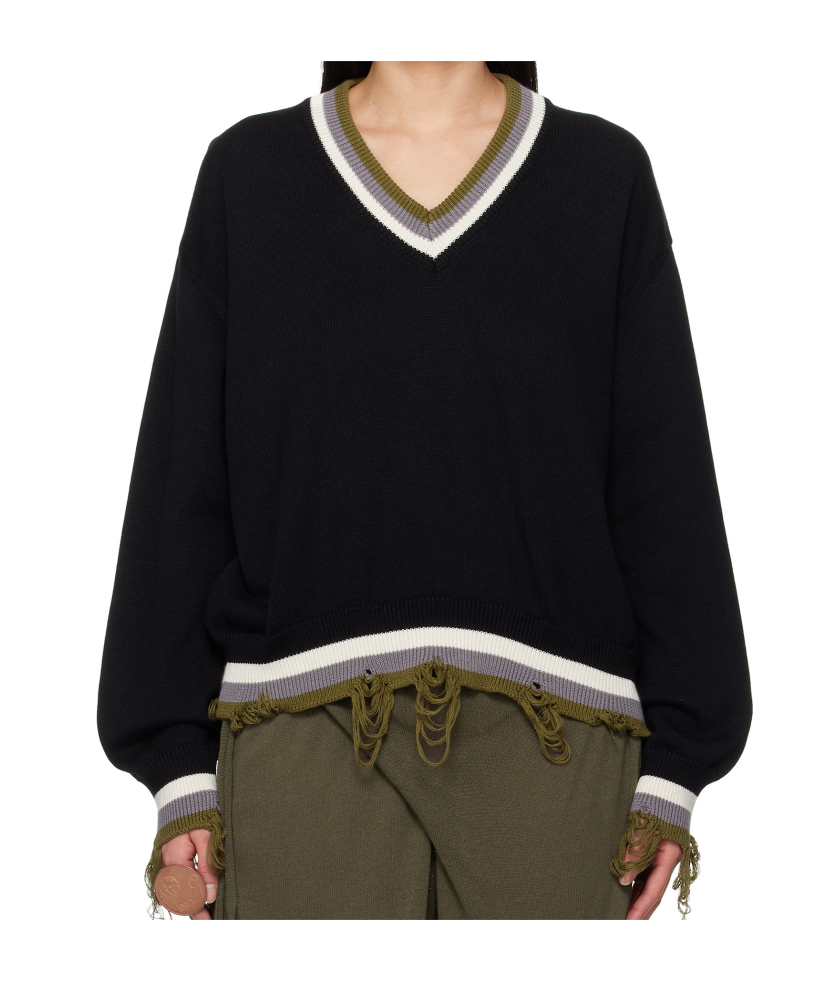 Ottolinger Black Oversized Sweater In Black