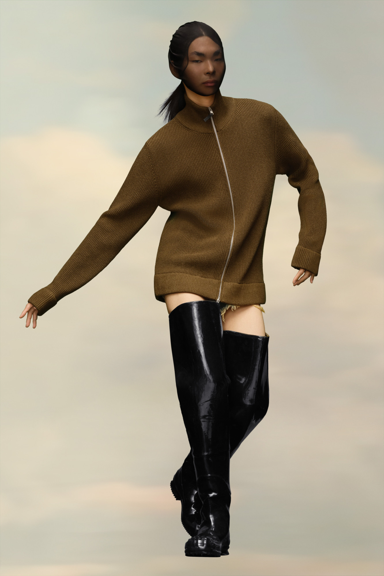 MAISON MARGIELA MAISON MARGIELA LONG-SLEEVED ZIPPED CARDIGAN