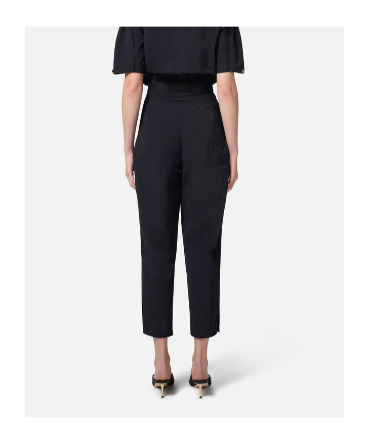 Elisabetta Franchi Black Technical Sailing Pants In Black
