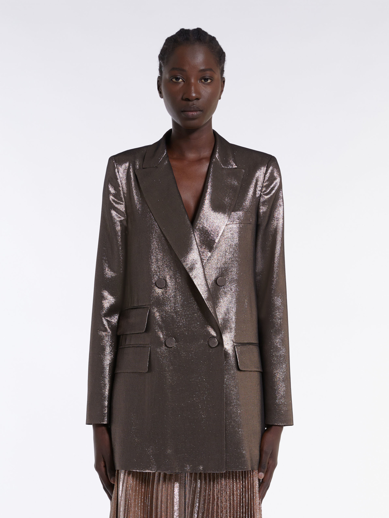 Max Mara Double-breasted Casual Jacket In Brown