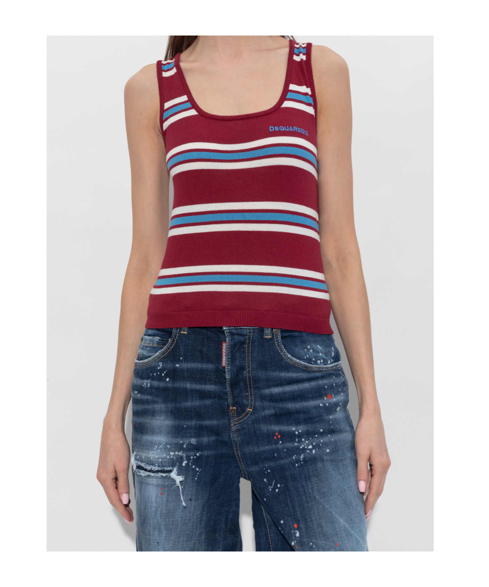 Dsquared2 Camisole Top In Burgundy