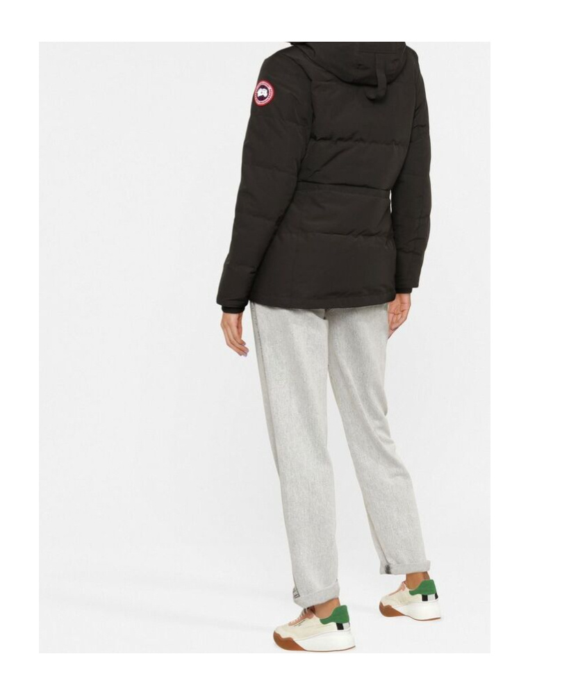 Shop Canada Goose Hooded Padded Coat In Black