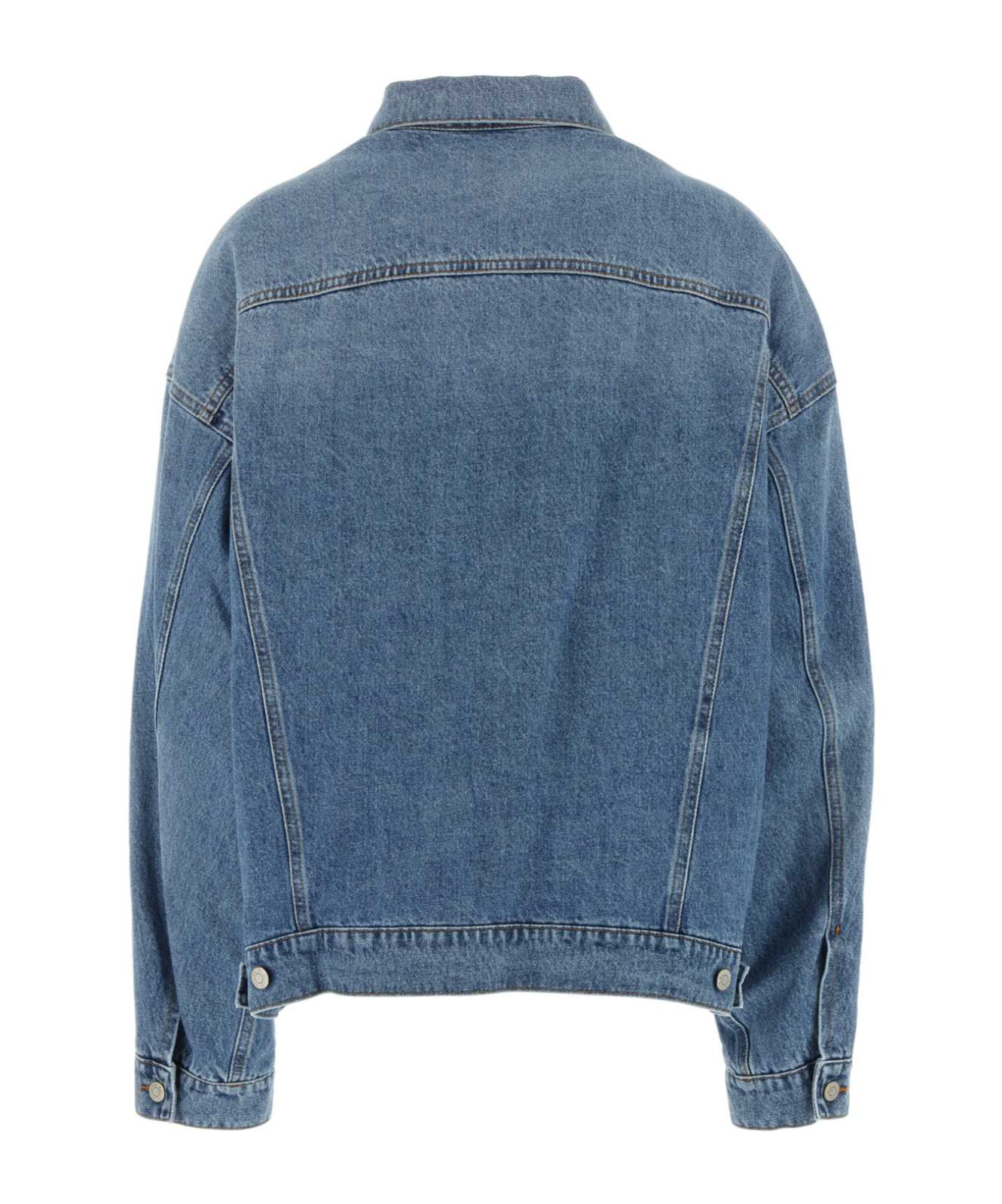 Magliano Long-sleeved Denim Coat In Blue