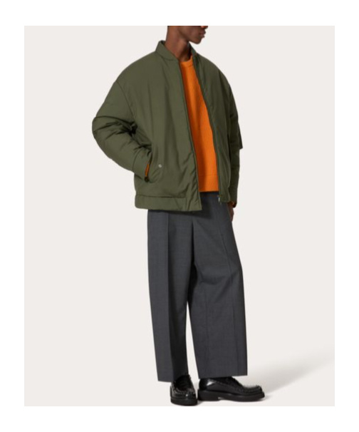 Valentino Mohair Wool Down Jacket In Green