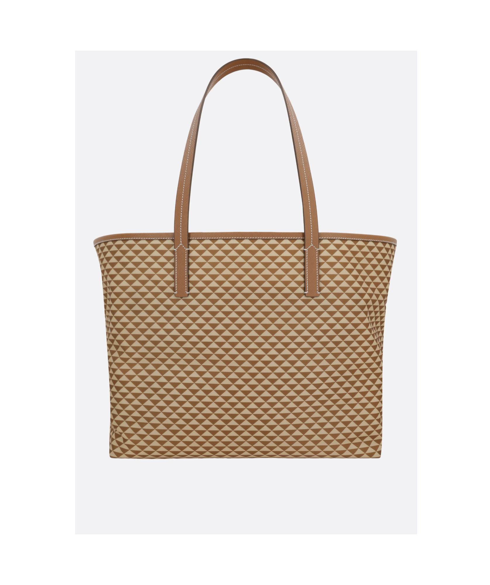 Prada Re-nylon Printed Handbag In Brown