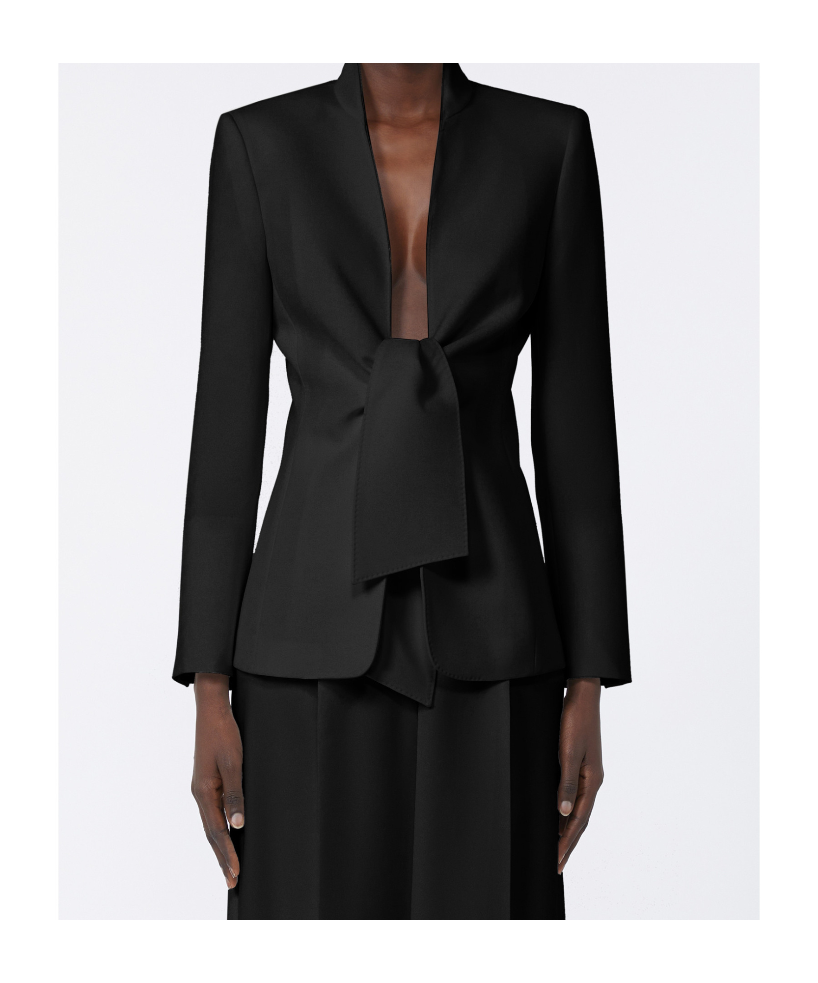 Max Mara Long Sleeve Cady Casual Jacket In Black