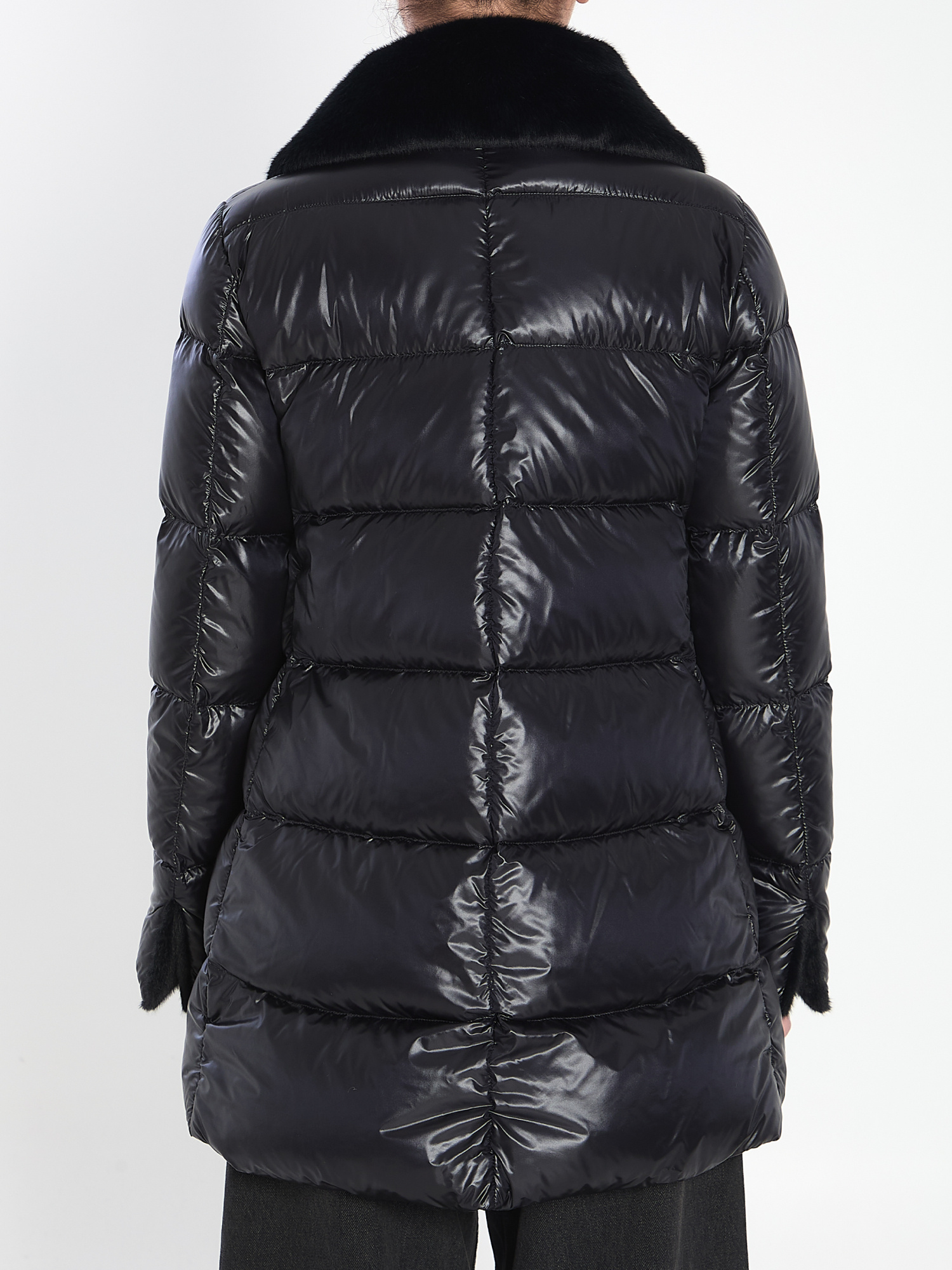 Herno Nylon Ultralighe E Faux Down Jacket In Black