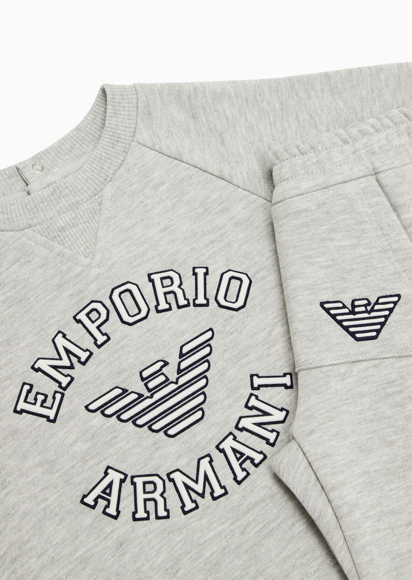 Emporio Armani Logo-embossed Mélange Tracksuit In White