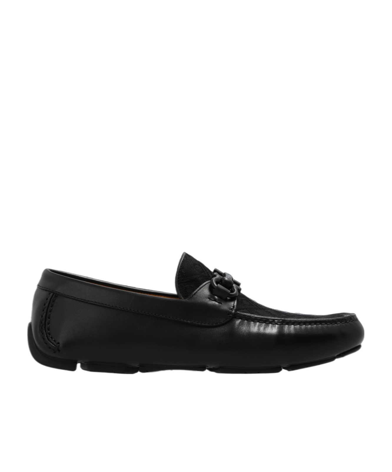 Ferragamo Round Head Logo Detail Loafers In Black
