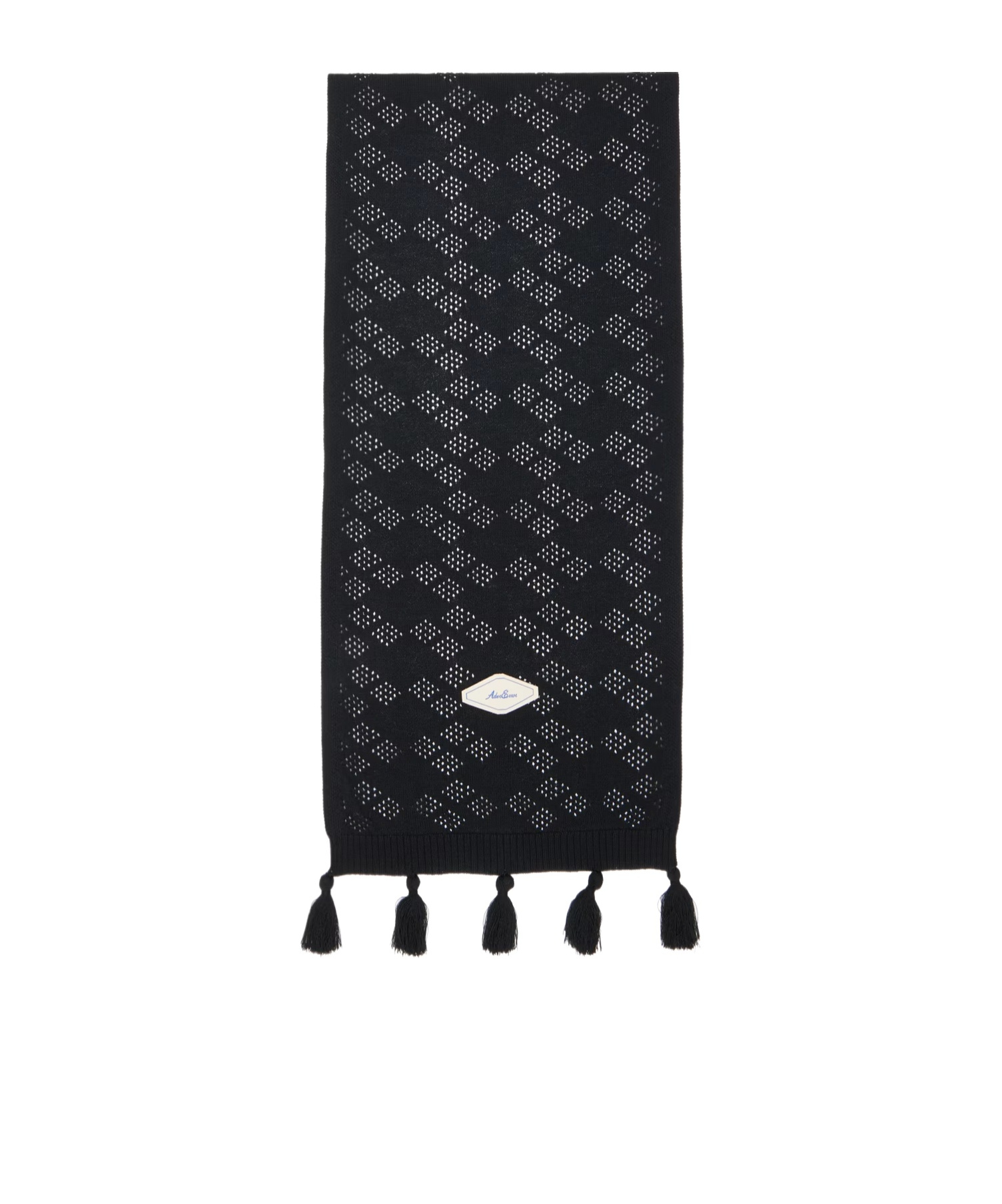 Ader Error Knitted Mesh Scarf In Black