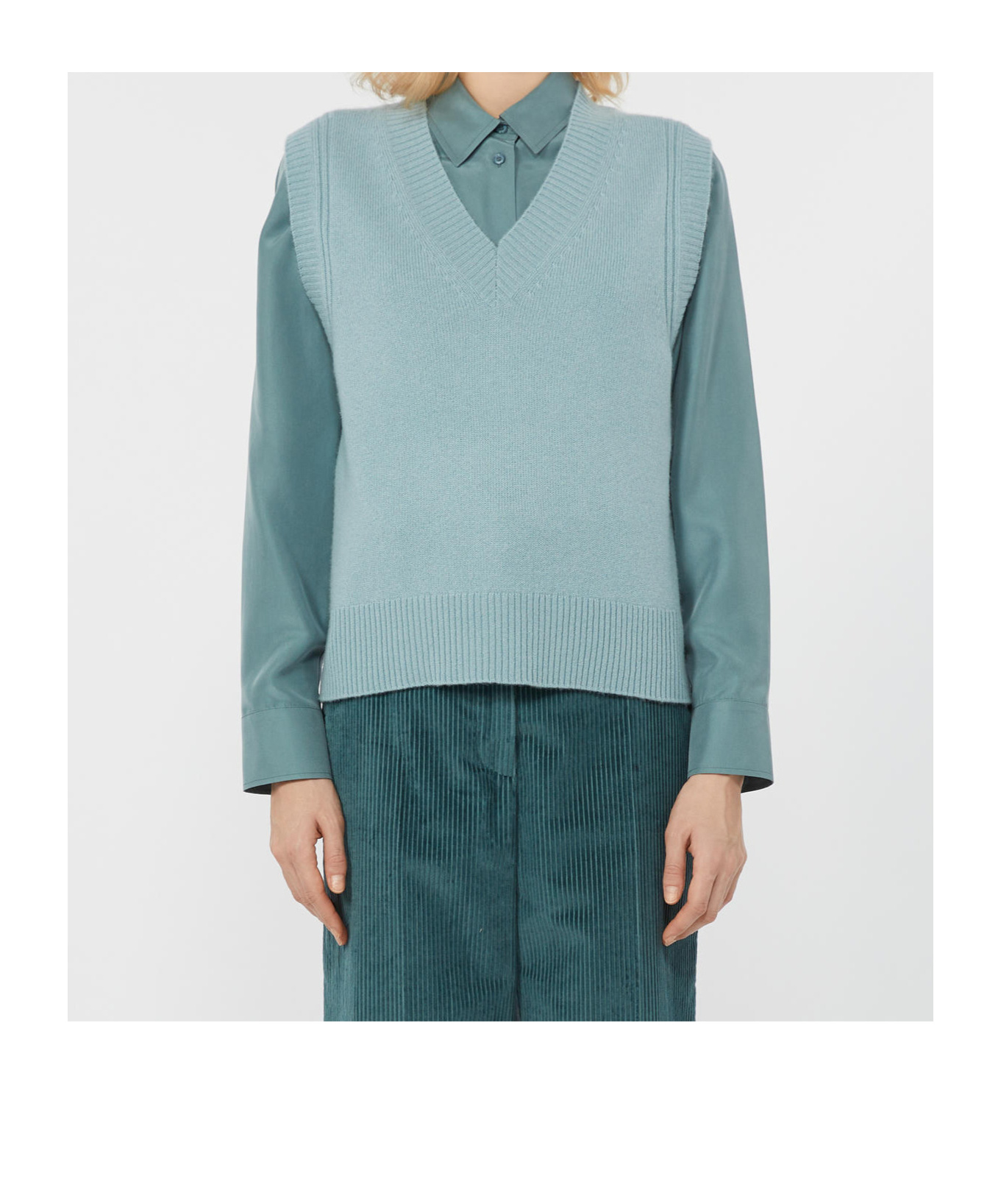 Weekend Max Mara V-neck Sleeveless Sweater In Blue