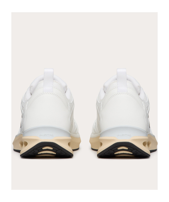 Valentino White Leather And Fabric Vlogo Easyjog Sneakers In White