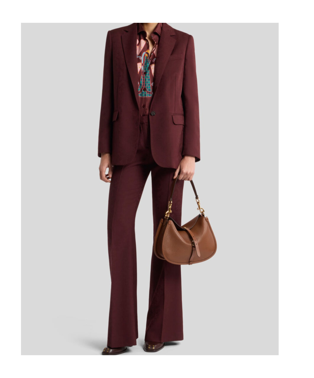 Etro Cool Wool Jacquard Jacket In Brown