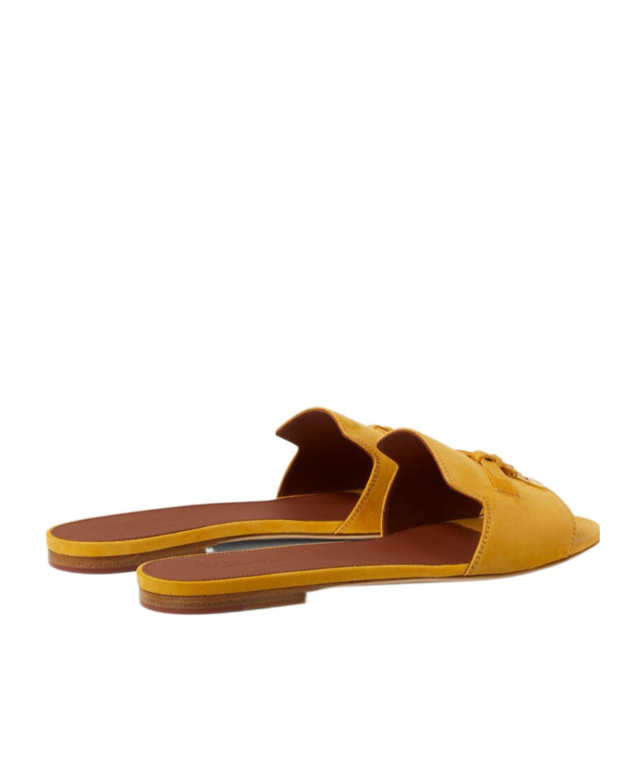 Shop Loro Piana Round Head Slippers In Yellow
