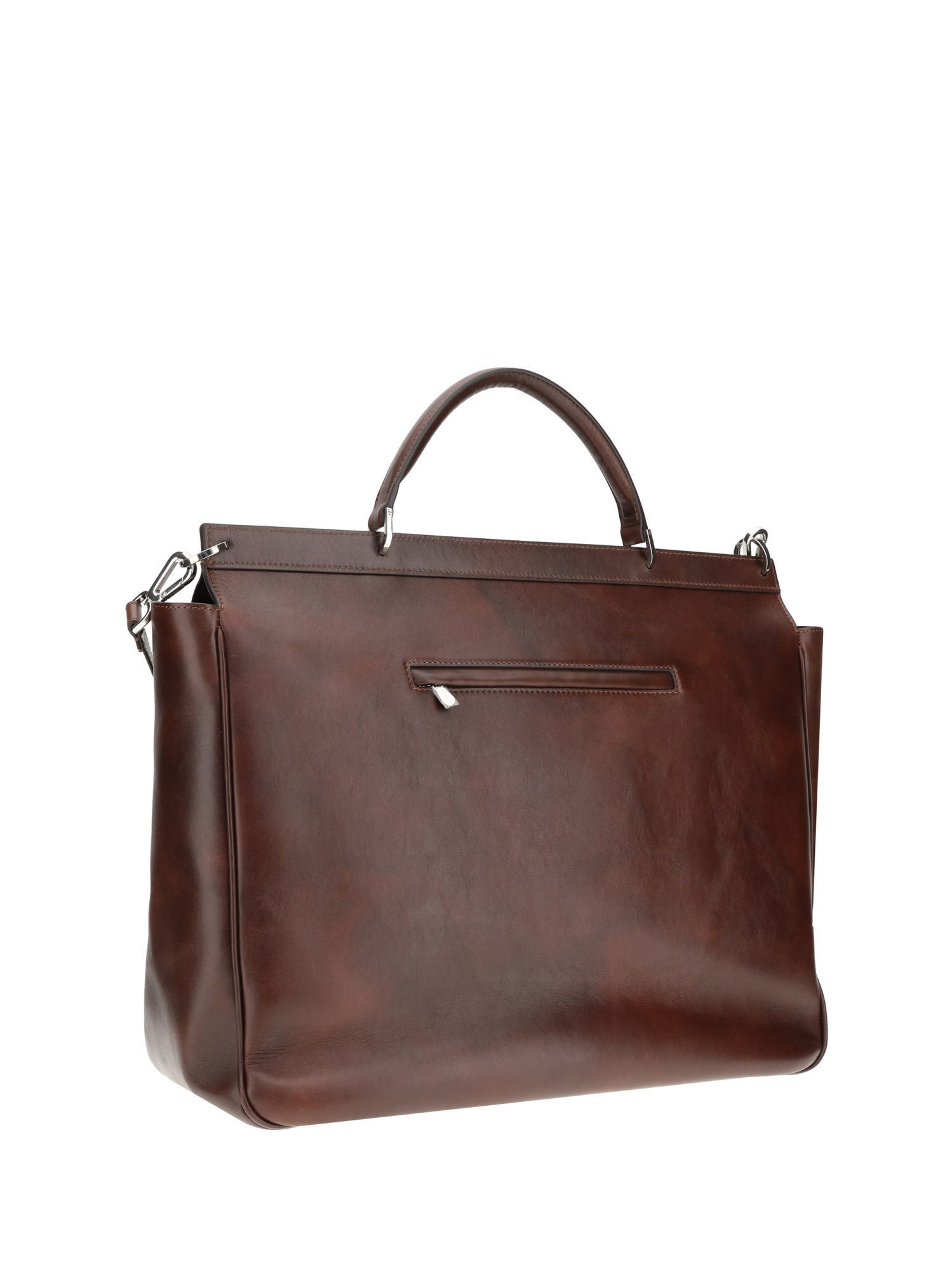 Brunello Cucinelli Men Casual Calfskin Briefcase In Brown