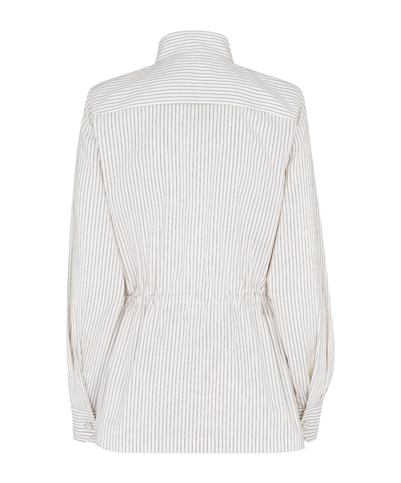 Fendi Contrasting Striped Cotton-silk Blouson In White