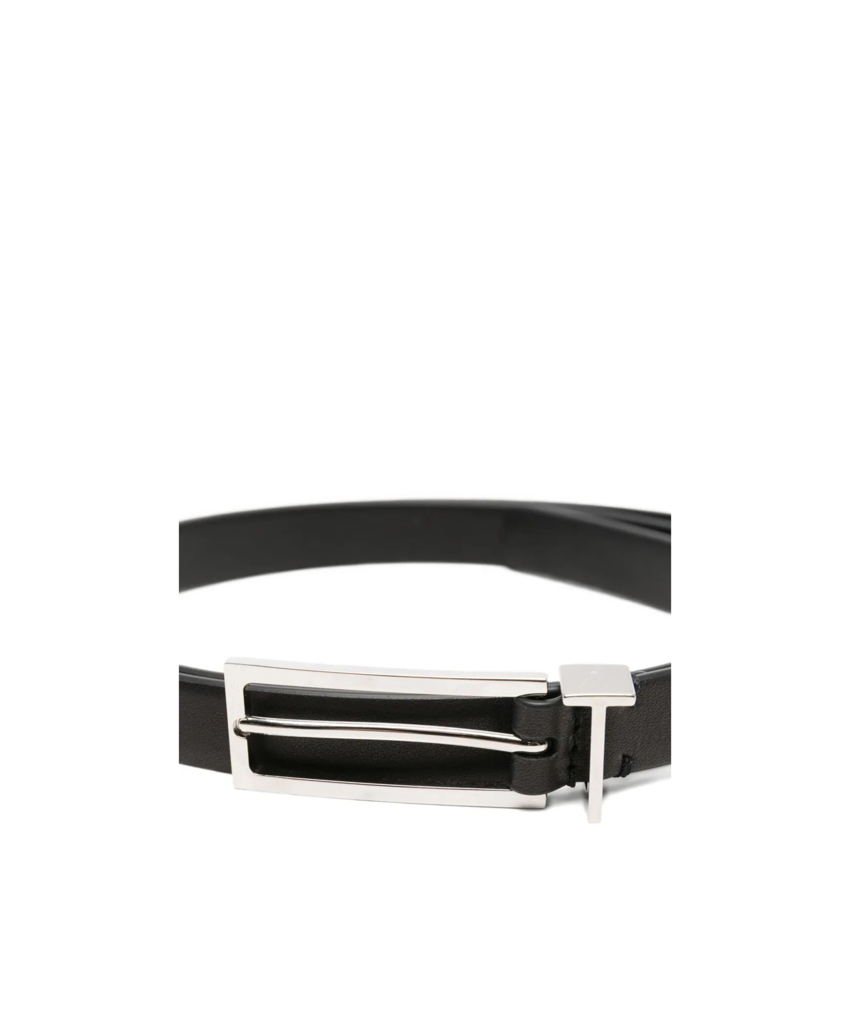 Tom Ford Natural Leather Metal T Loop Belt 15 Mm Accessories In Black