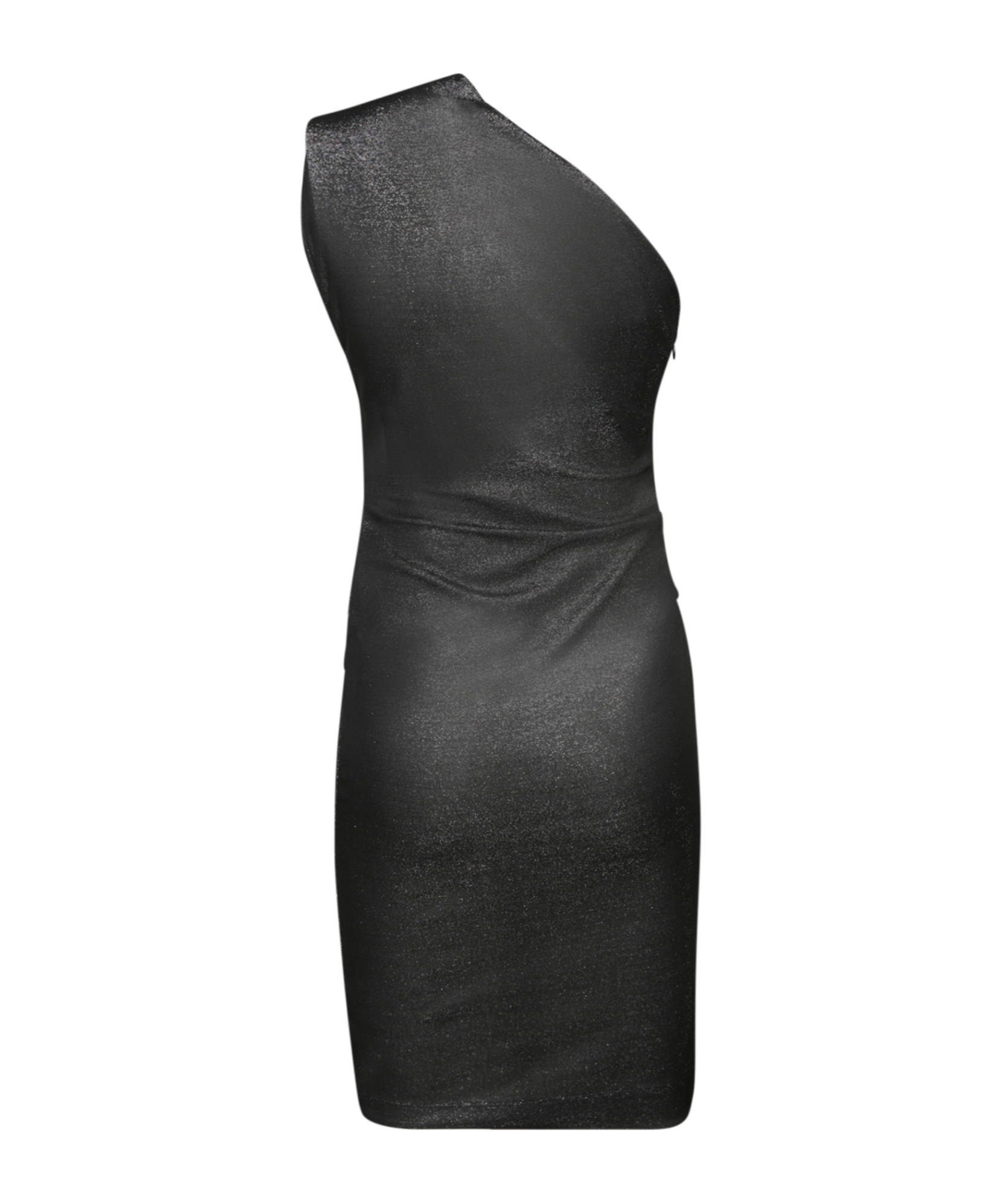 Moschino Jeans One Shoulder Asymmetric Mini Dress In Black