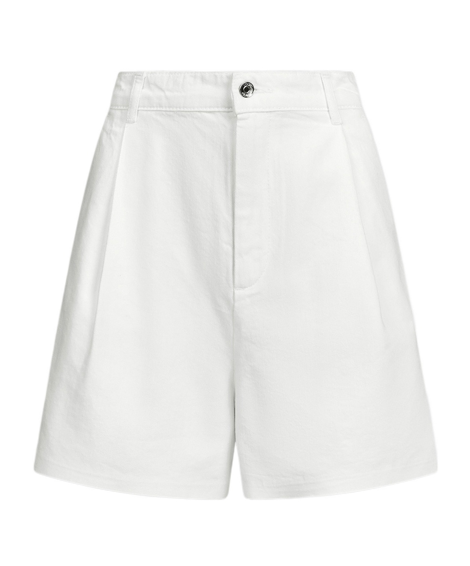 Liu •jo Cotton-blend Bermuda Shorts In White Wool
