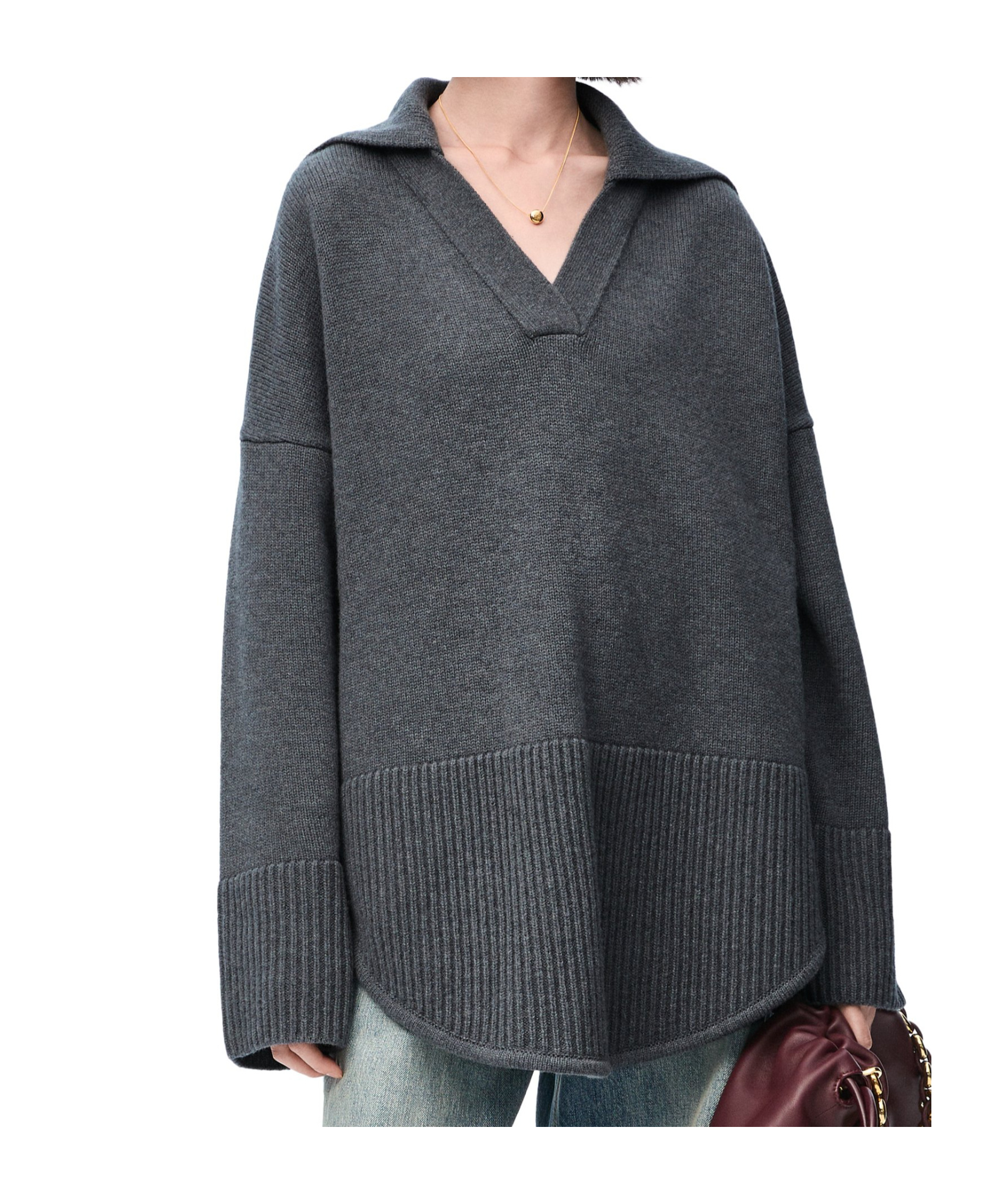 Loewe Long-sleeved Cardigan In Gray