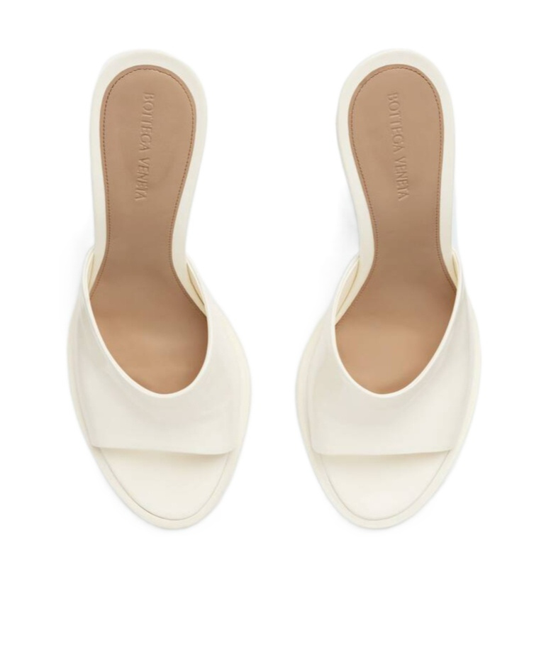 Bottega Veneta White Slip On Heels In White