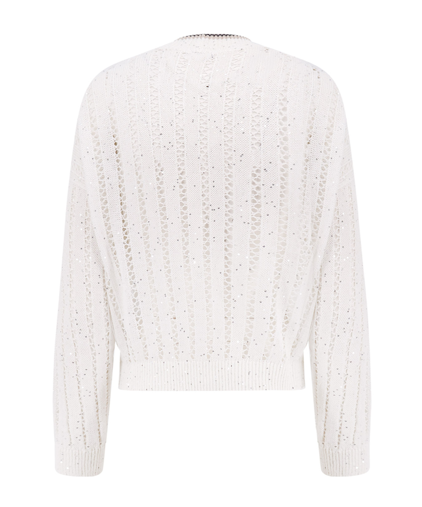 Brunello Cucinelli V-neck Long-sleeved Sweater In White