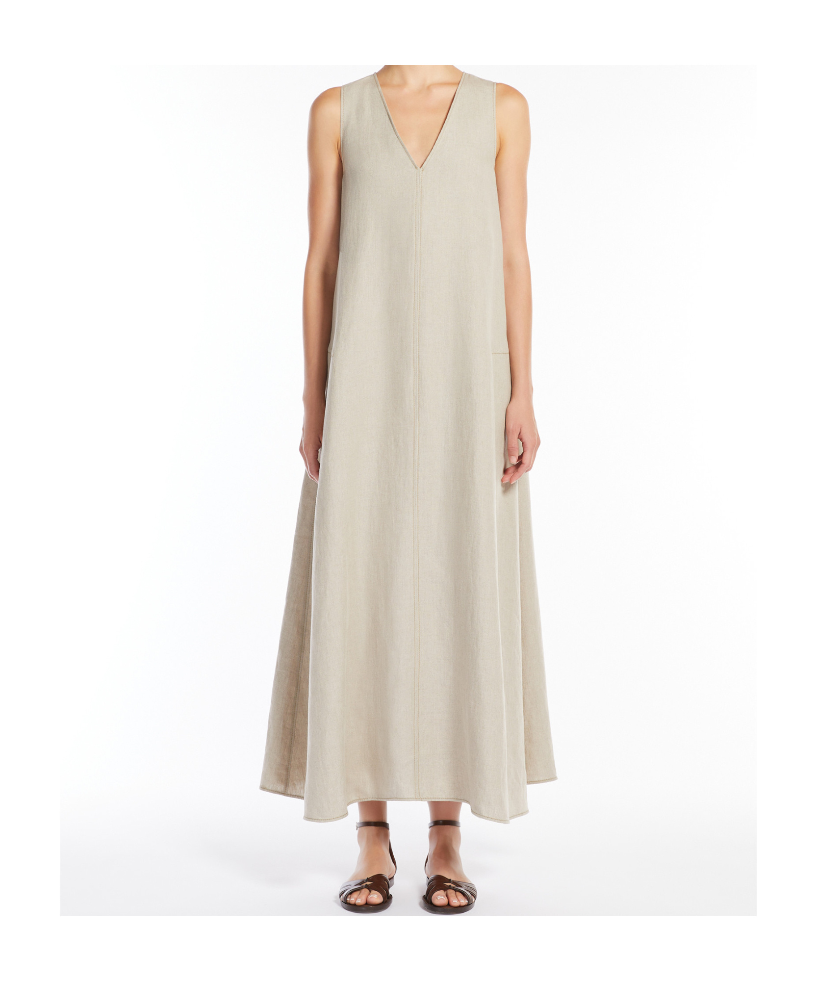Max Mara Women's Simeone Linen Sleevesless Dress In Nude
