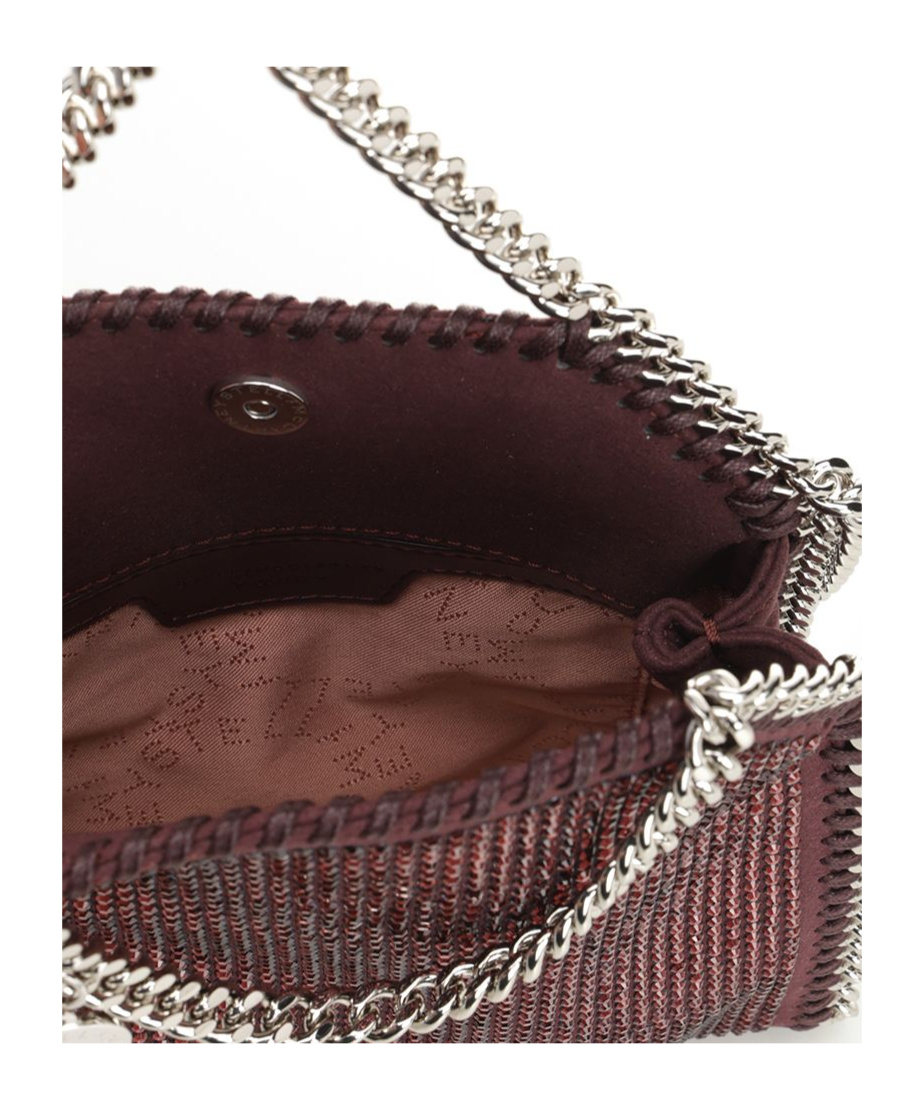 Stella Mccartney Falabella Tiny Bag Crystal Hotfix On Alter Suede Crossbody Bags Bordeaux