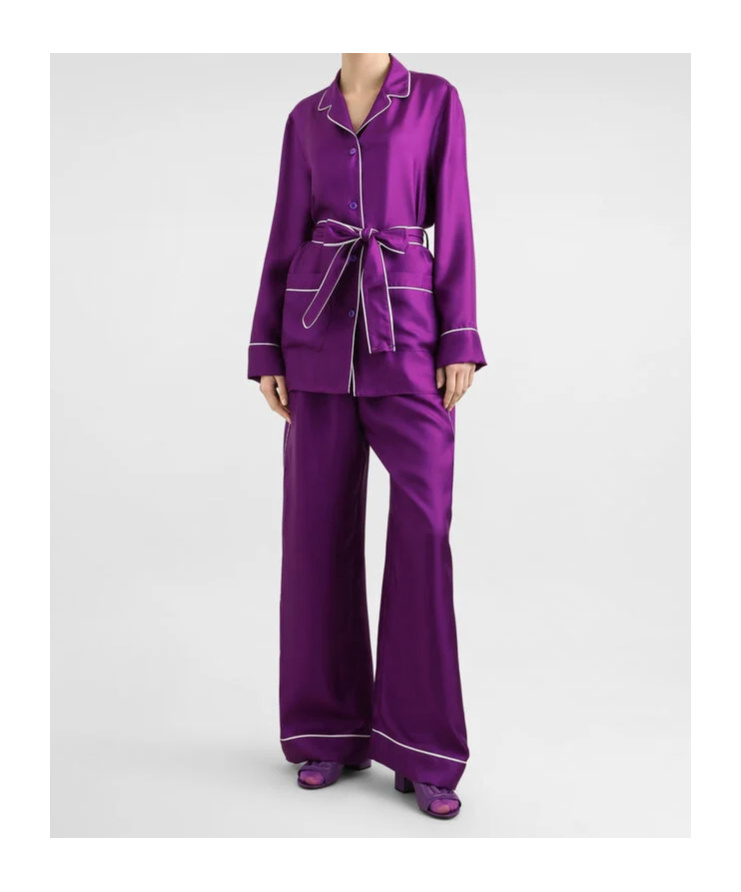 Dolce & Gabbana Silk Twill Vanity Shirt In Purple