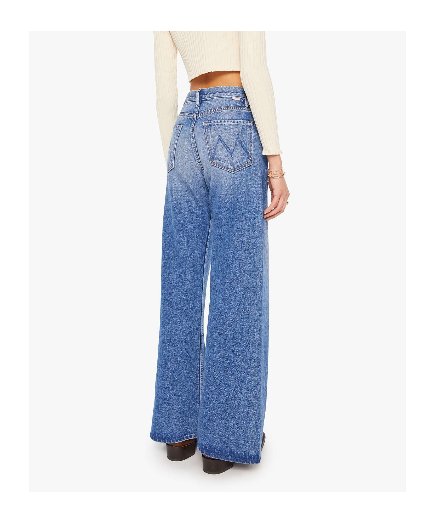 Mother The Lemon Twist Sneak Button-fly Jeans In Blue