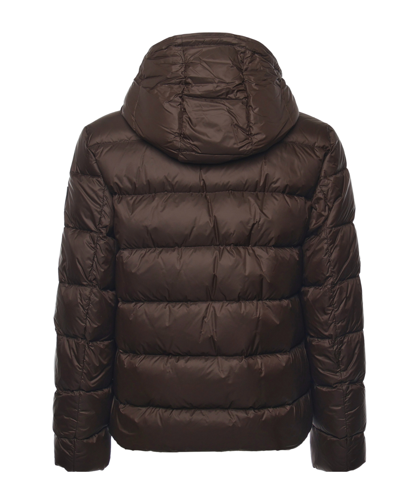 Fay Double-front Down Jacket In Calendered Poplin In Brown
