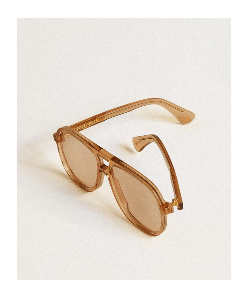 Golden Goose Aviator Sunglasses In Nude