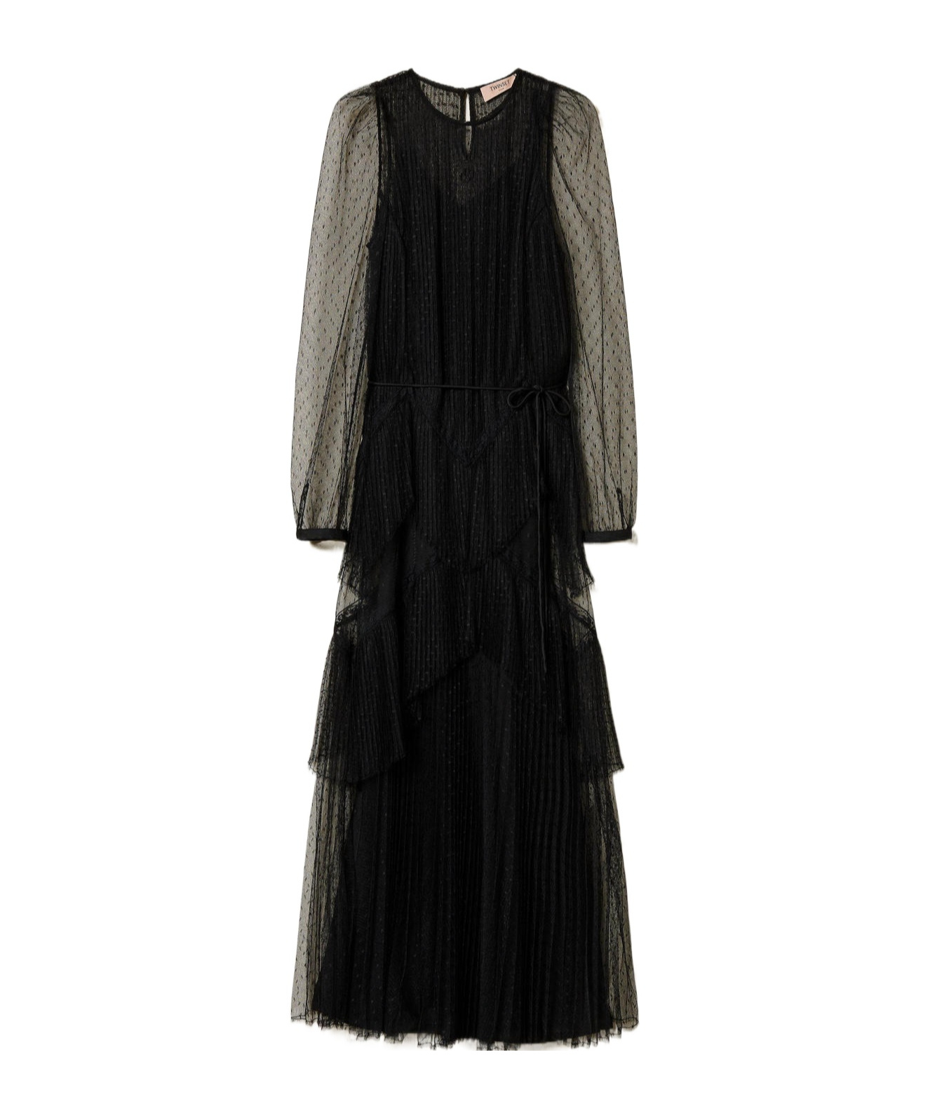 Twinset Twin-set Elegant Polyester Dress Design In Black
