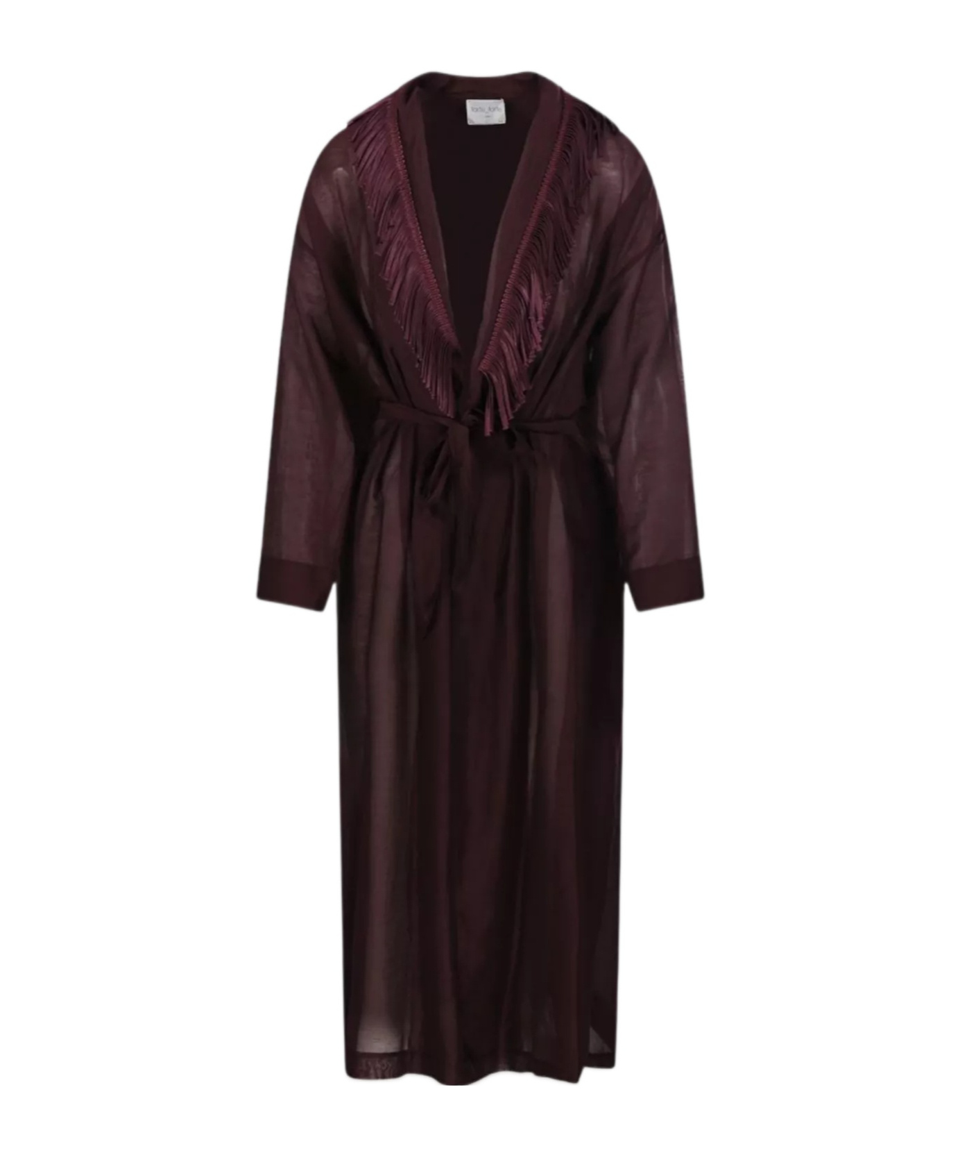FORTE FORTE FRINGED-DETAILING COAT