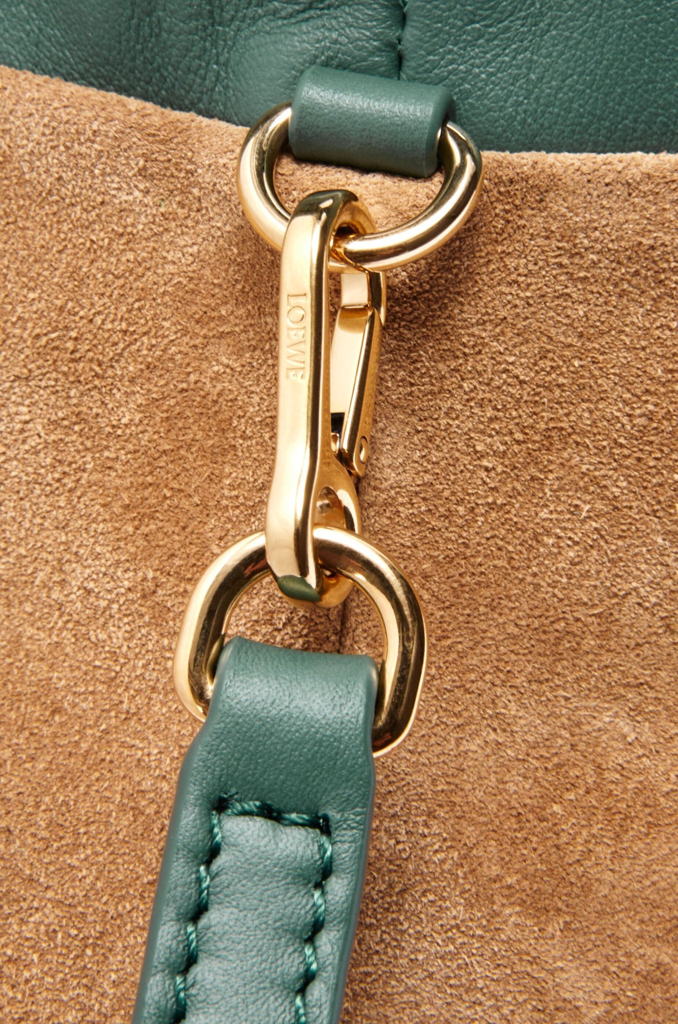 Loewe Medium Leather Flamenco Purse In Green