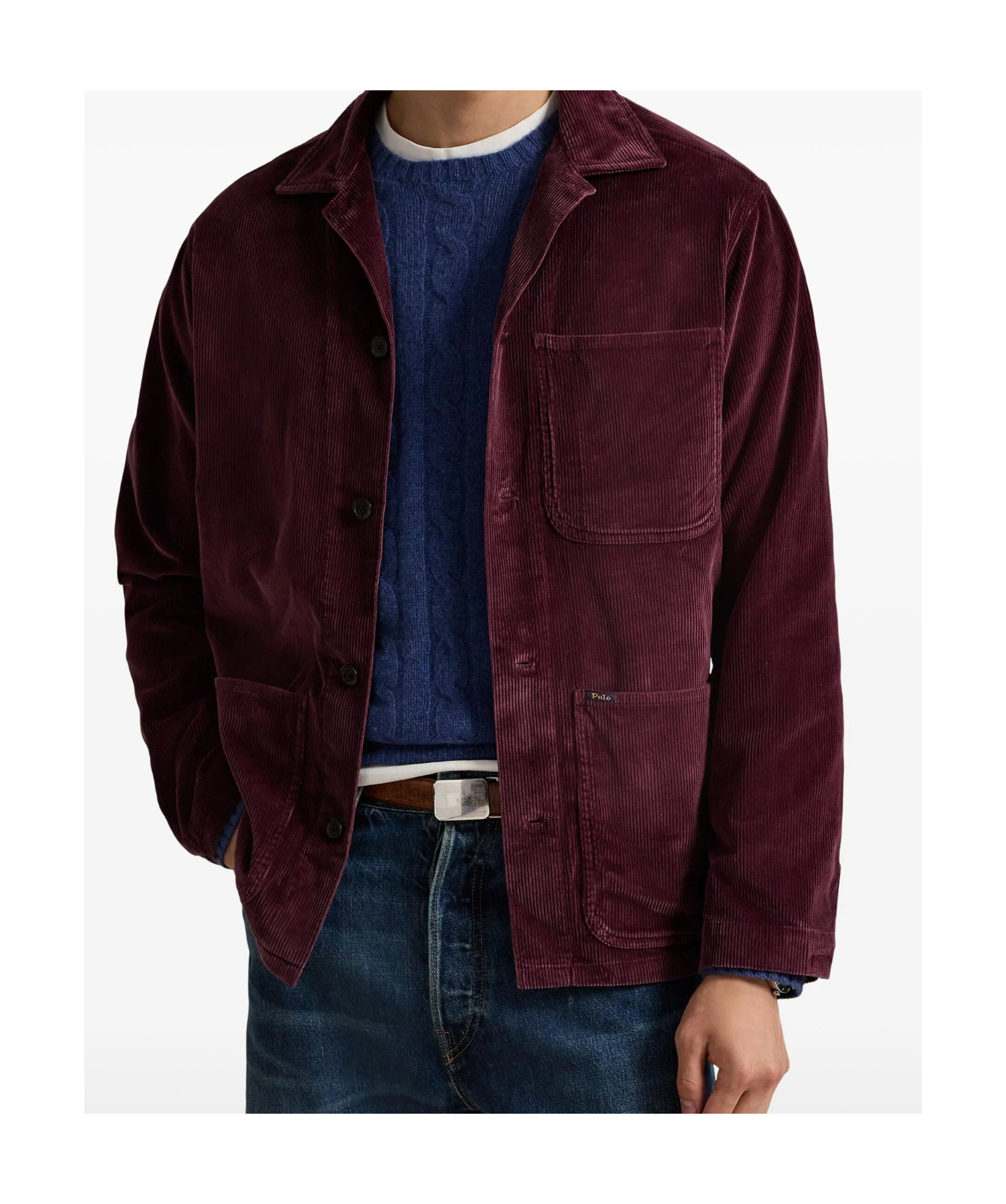 Polo Ralph Lauren Corduroy Long-sleeve Shirt In Burgundy