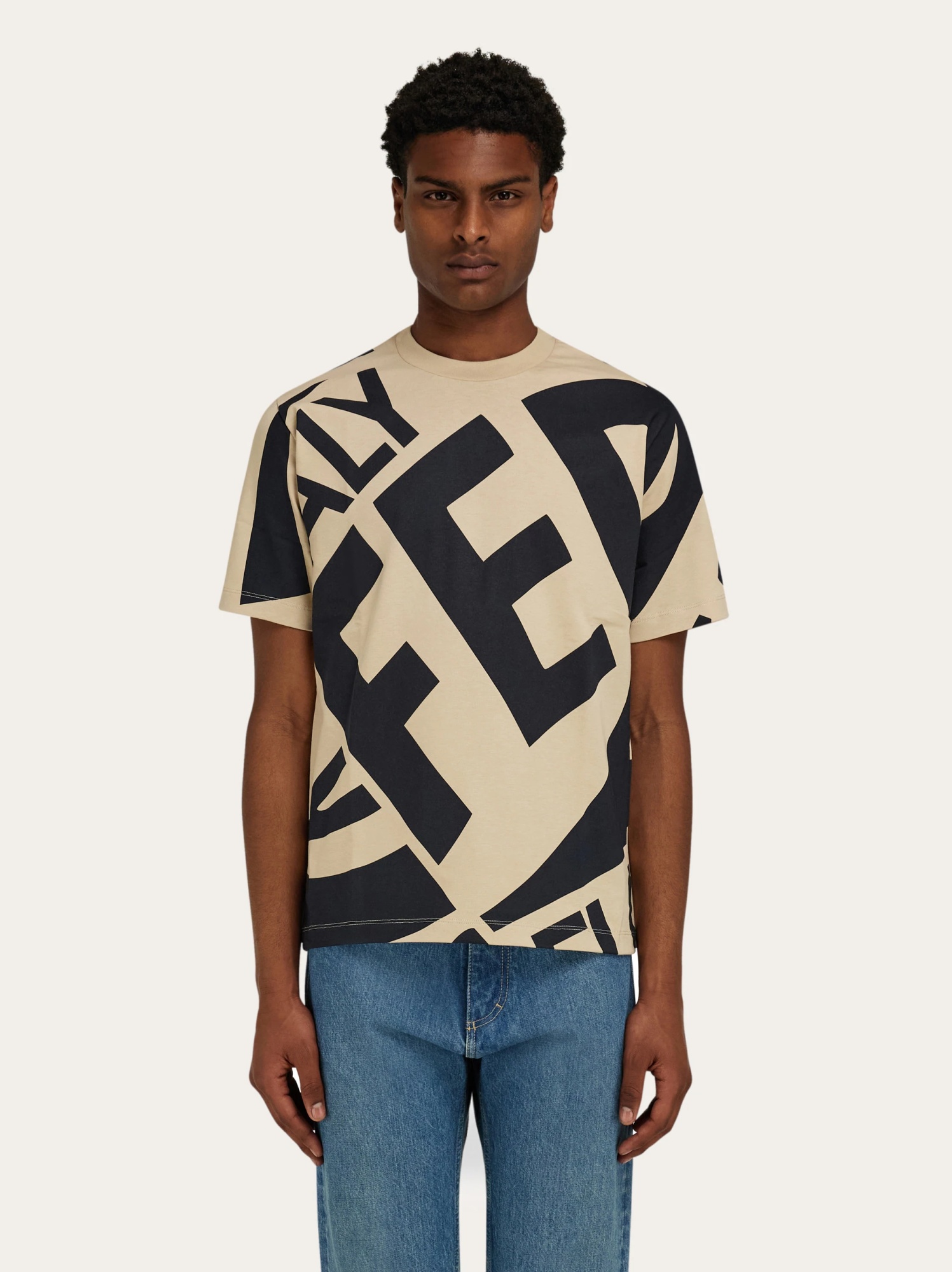 Ferragamo Logo-print T-shirt In Nude