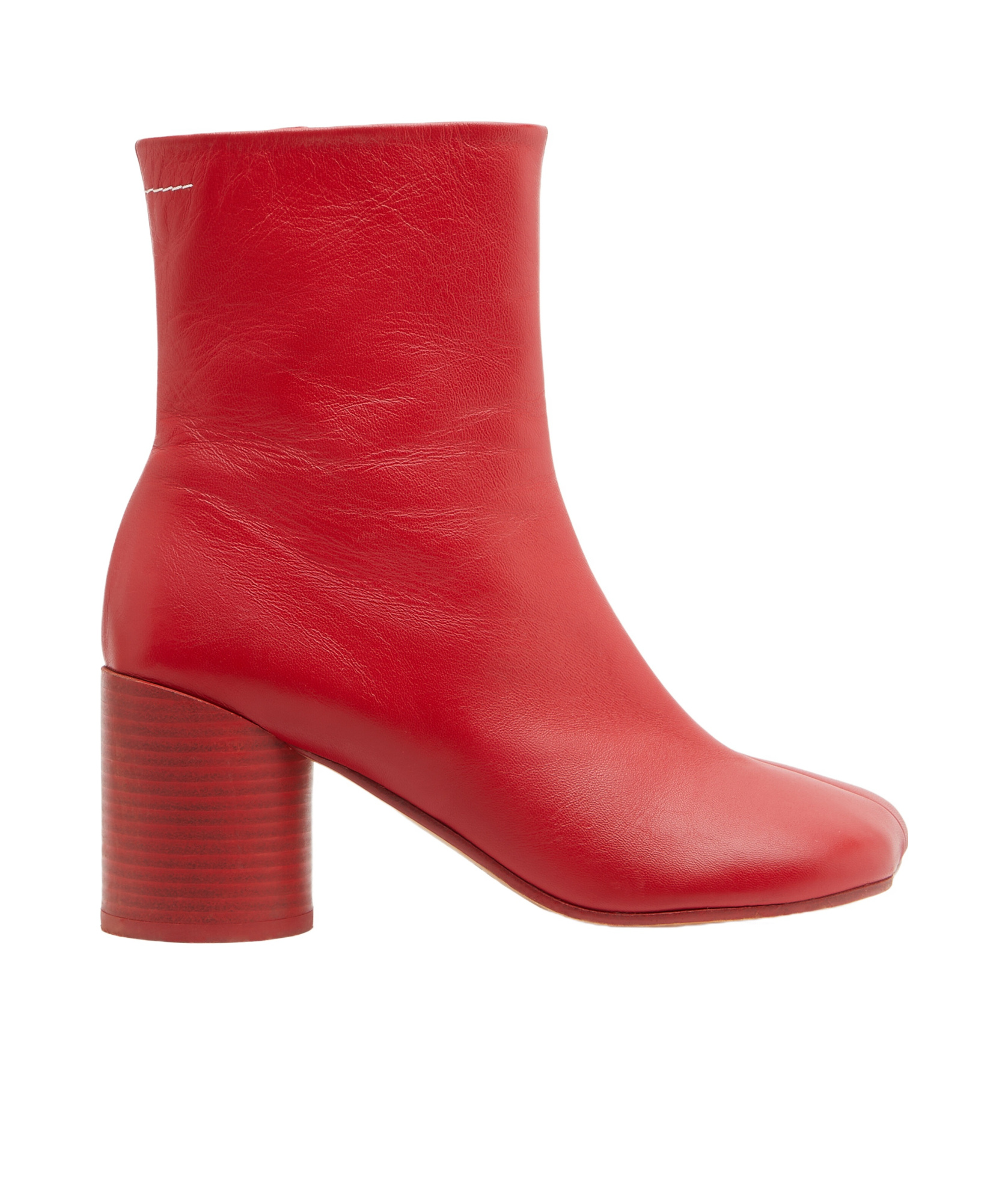 Shop Mm6 Maison Margiela Anatomic Ankle Boots In Red